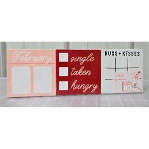 Love Theme Pink Red & White Wooden 4" Square 3 Count Signs w/ Dry Erase Fronts